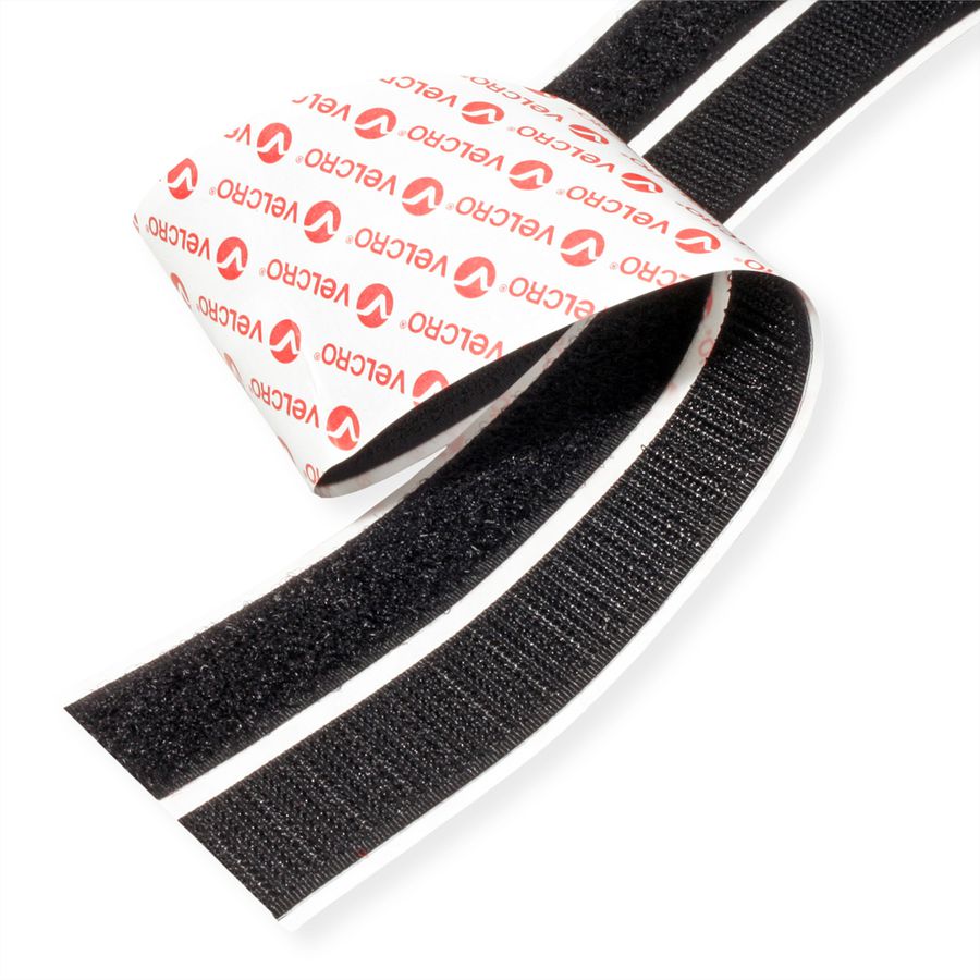 VELCRO® zelfklevend klittenband 20 mm x 10 m zwart