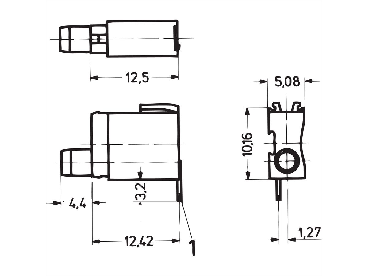 SCHROFF Single LED Test Socket, Ø 2 mm, Short Type, Mounting Plane 1