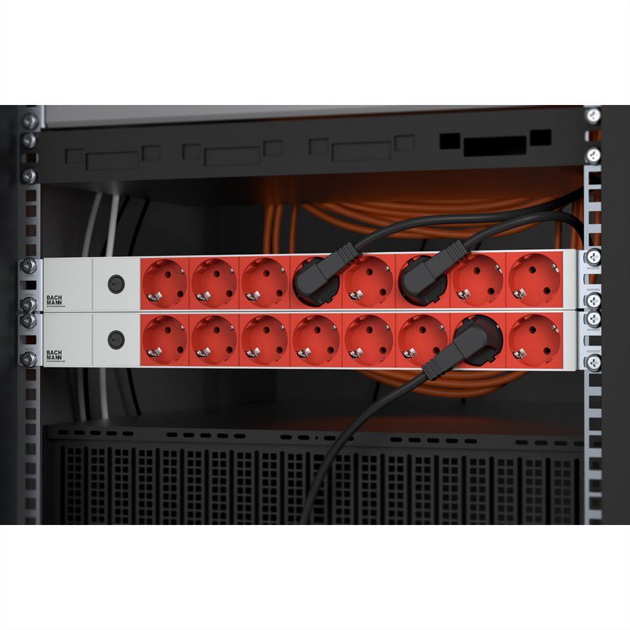 BACHMANN 19" stekkerdoos 8-voudig, 2300W, IEC320 C14 stekker