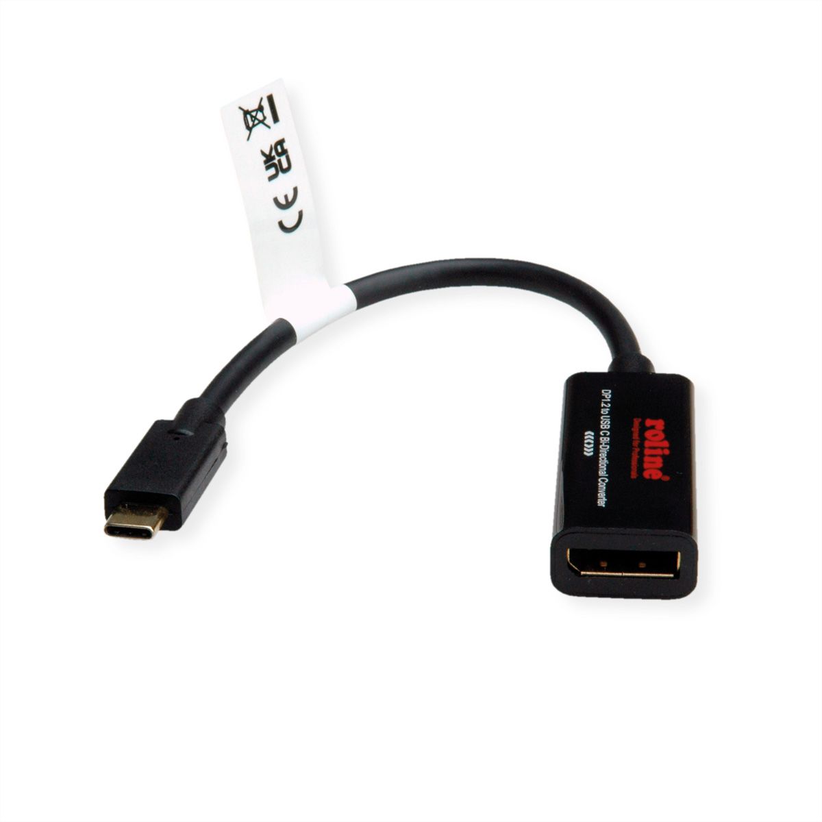 ROLINE Kabeladapter USB-C - DisplayPort, v1.2, bidirectionel, M/F, 0,2 m