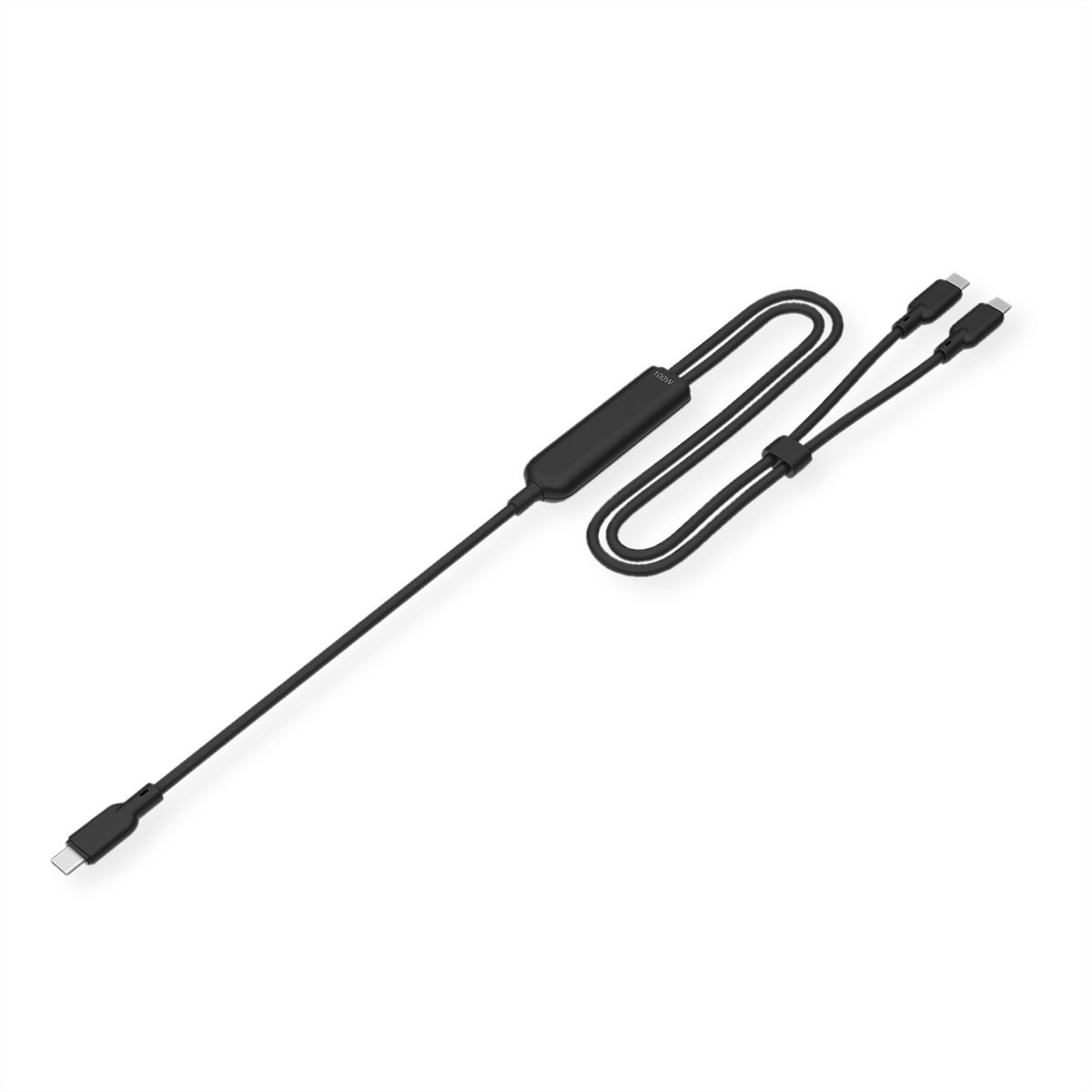 VALUE USB 2.0 Y-Splitter Charging Cable, 1x C to 2x C, max. 100W, black, 1.8 m