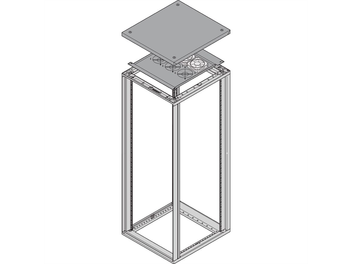 TOP COVER 600W 1000D 3FAN RAL7021