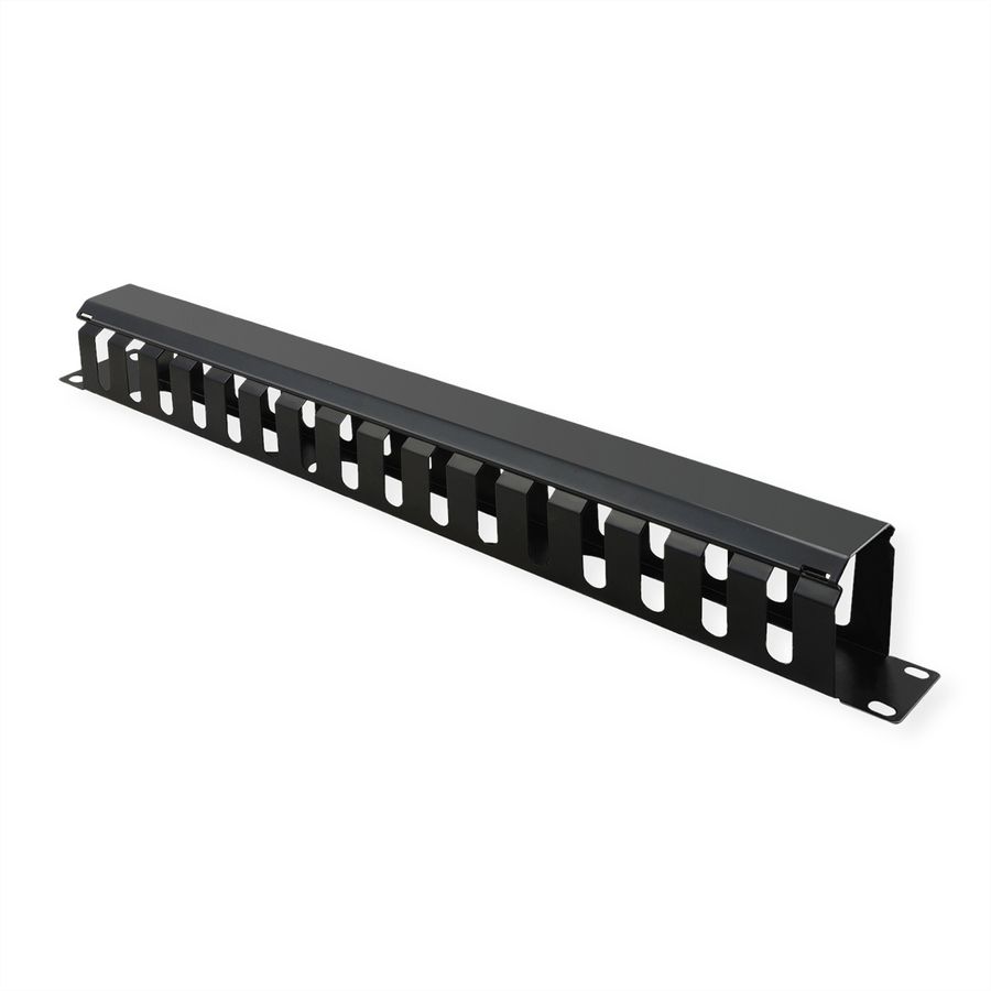 VALUE 19" Frontplaat 1 HE met rangeerkanaal 40 x 40 mm, zwart