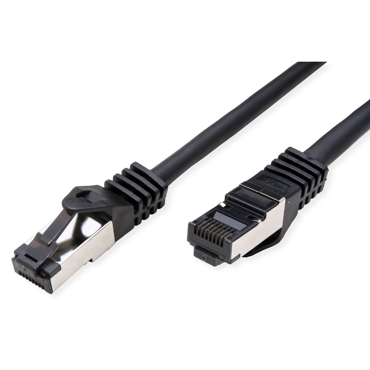 VALUE S/FTP Patch Cord Cat.8 (Class I), stranded, LSOH, PoE, black, 1 m