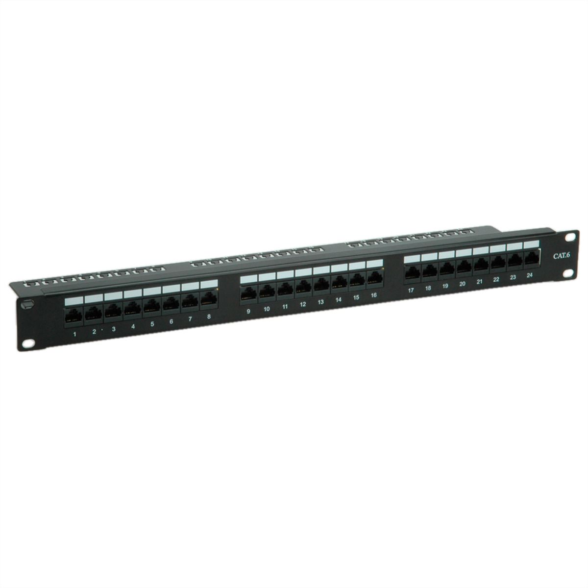 VALUE Cat.6 (Class E) 19" Patch Panel, 24 Ports, UTP, black