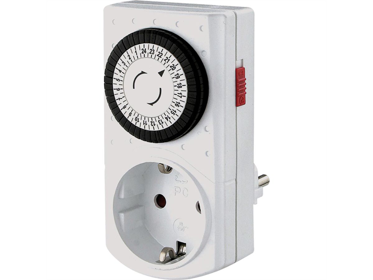 BACHMANN Mini Timer Mechanical 24h, White Smallest switching interval 30 minutes