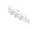 SCHROFF 10" Front Panel with 3 Plastic Cable Eyes, 1.5 mm, St, RAL 7035, grey