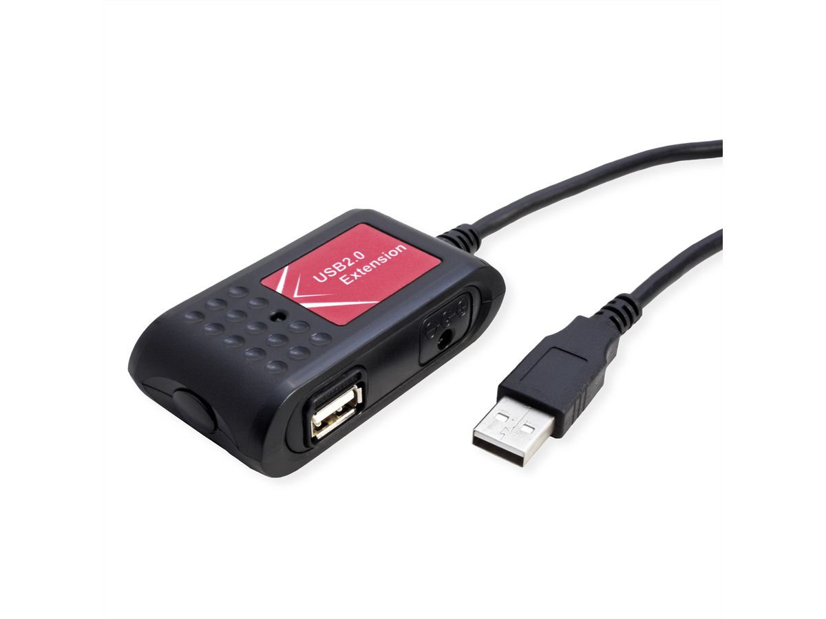 VALUE USB 2.0 Extender, 2 Ports, black, 5 m