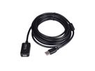 STANDARD USB 2.0 Verlängerung, aktiv, mit Repeater, schwarz, 5 m