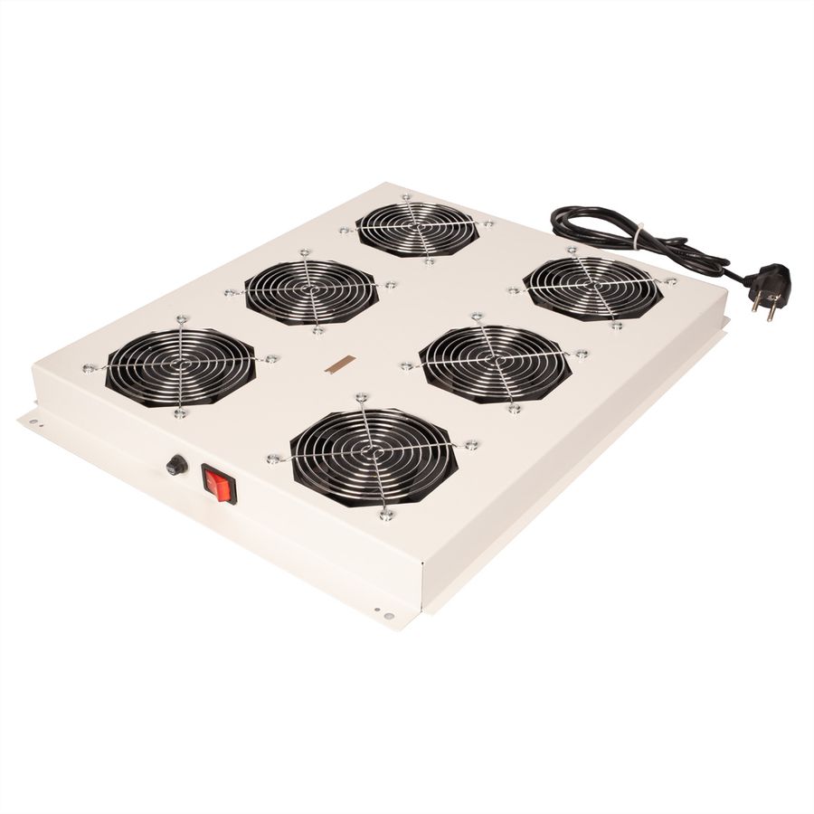 ROLINE 19" roof fan unit with 6 fans, ON/OFF for server rack PRO series, grey