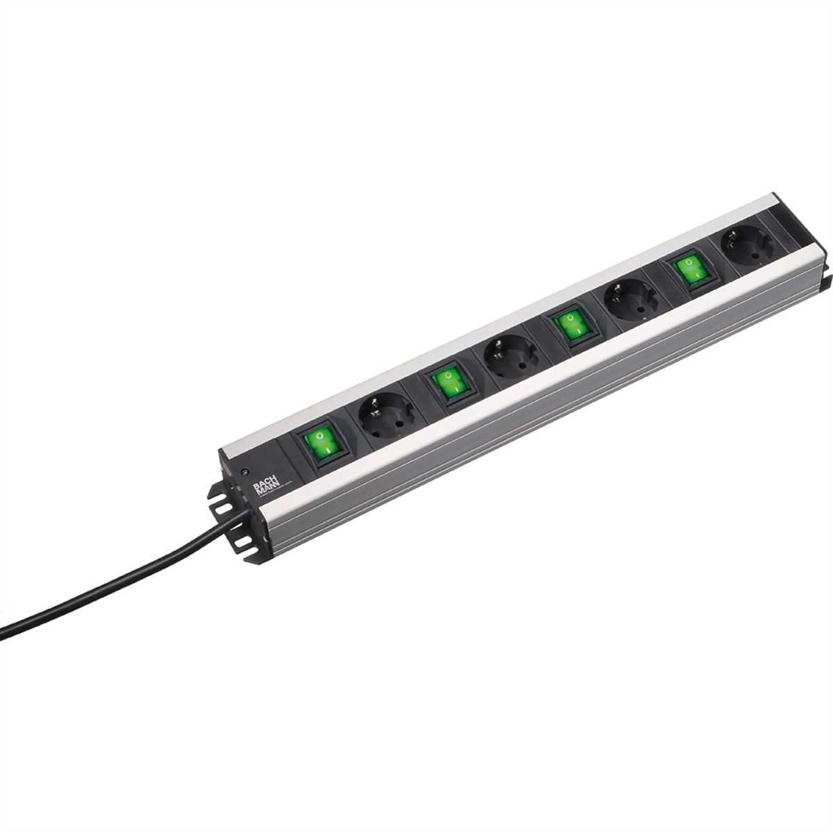 BACHMANN craftsman socket strip 4x earthing contact, 4x switch, 2 m