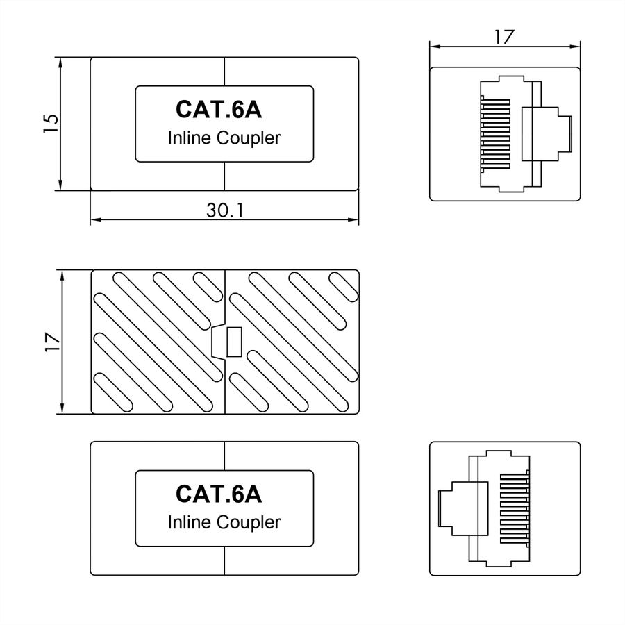 VALUE RJ-45-connector, niet-afgeschermd, Cat.6A (klasse EA), wit