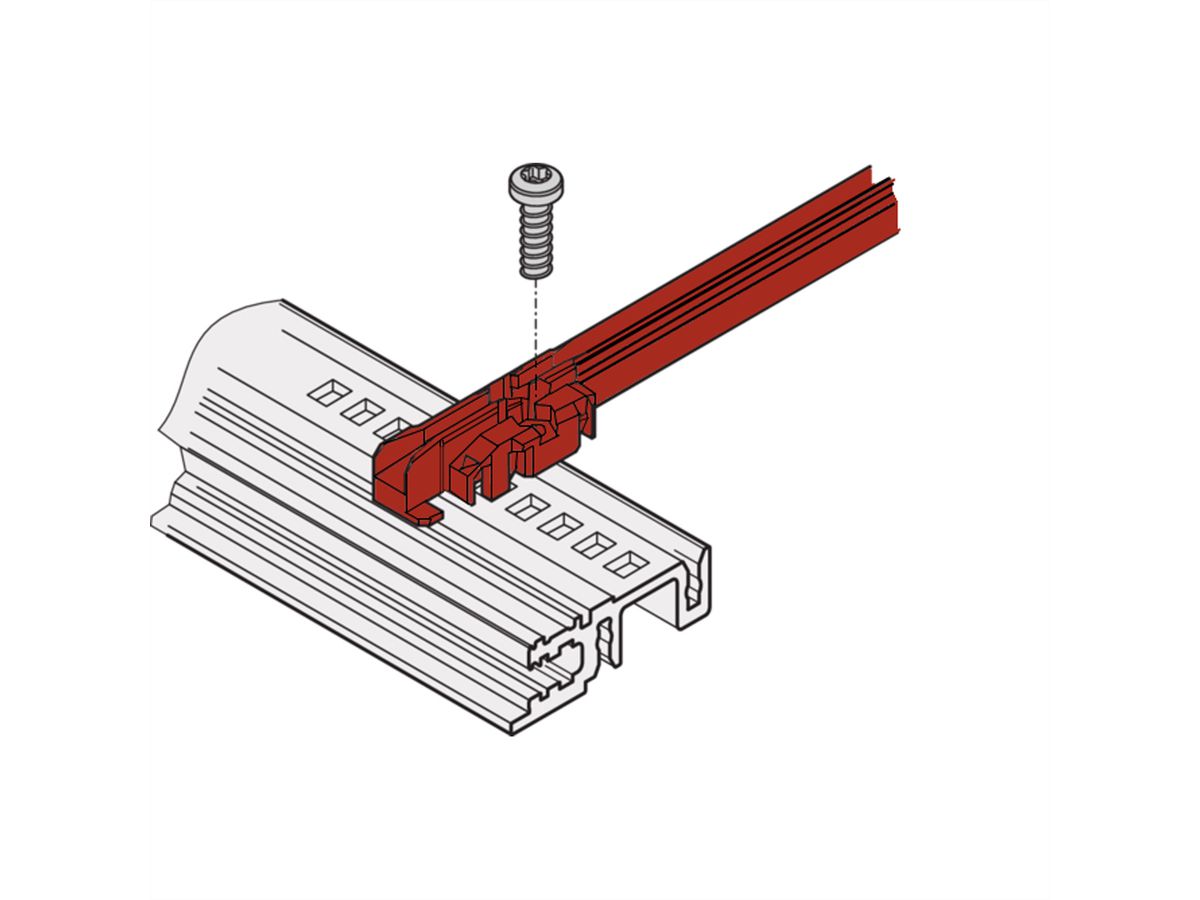 SCHROFF Guide Rail Standard Type, Groove Width 2 mm, 160 mm, Red, SPQ 50