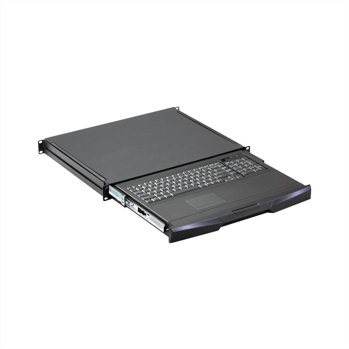 KEYBOARD DRAWER 1U UK RAL9005 EXT SLIDE