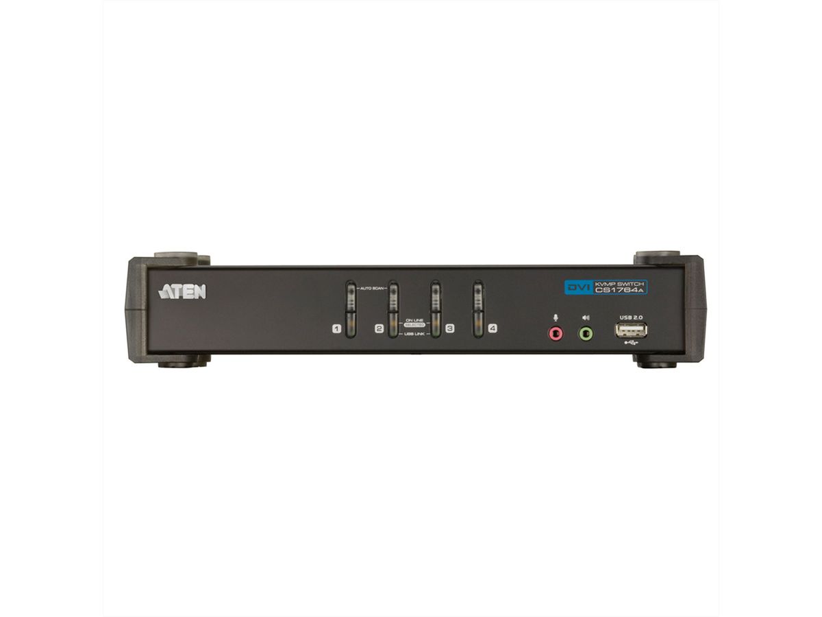 ATEN CS1764A KVM Switch DVI, USB, Audio, USB Hub, 4-Poorts