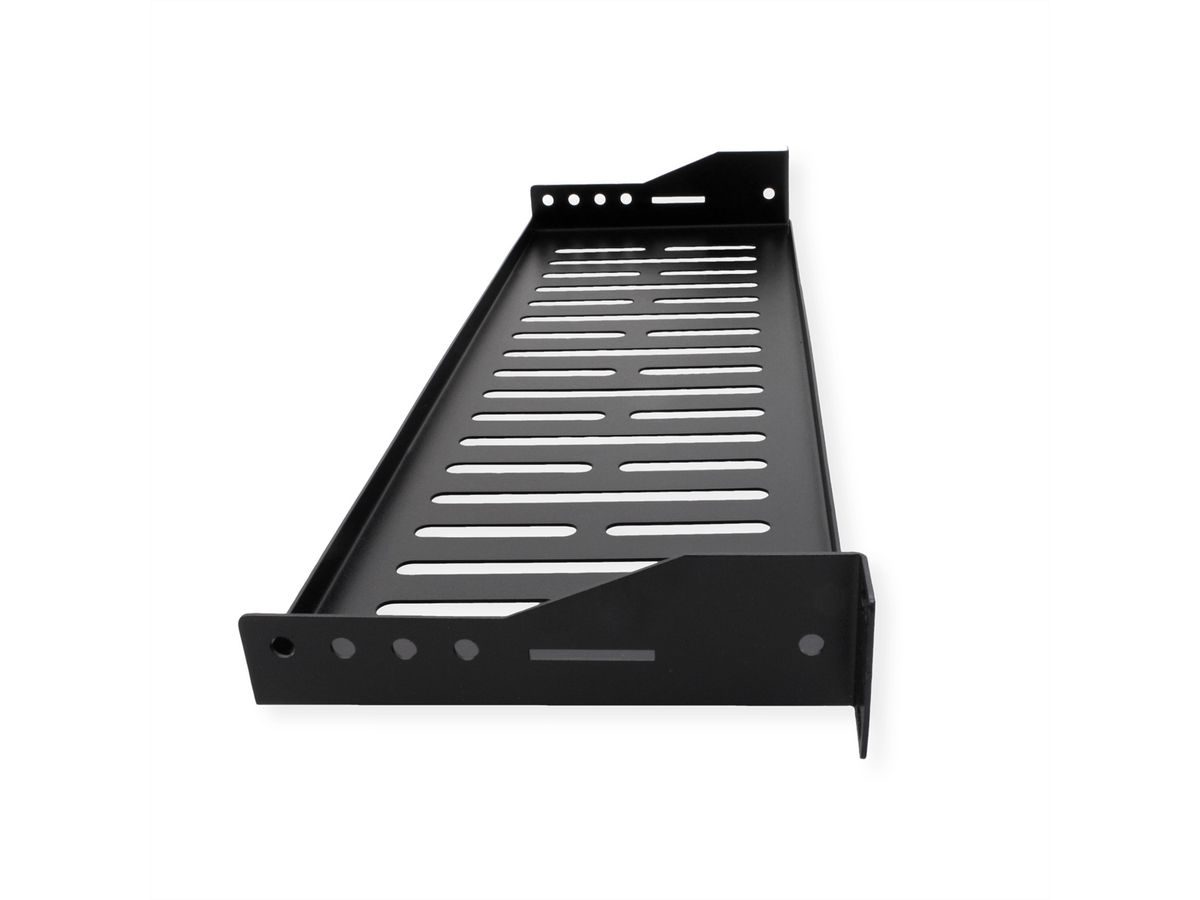 VALUE 19"-Fixed Shelf, 440 x 150mm, max. 10kg, 1U, U-Shape, black