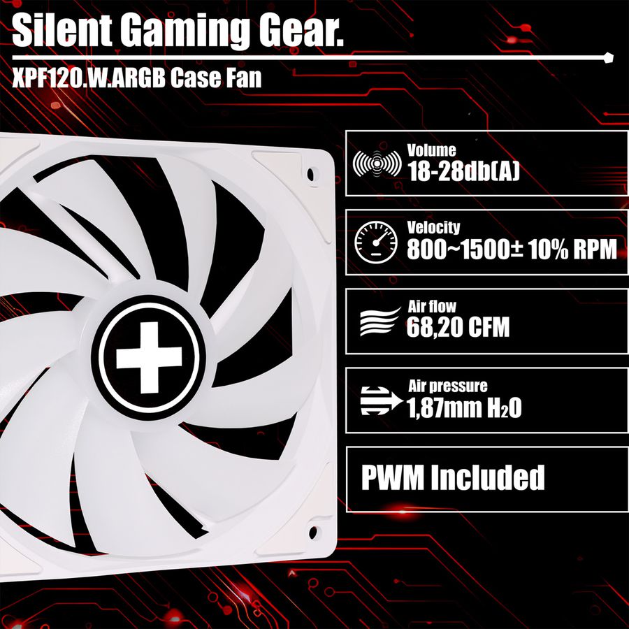 Xilence XPF120.W.ARGB 120mm PWM Case Fan, ARGB LED