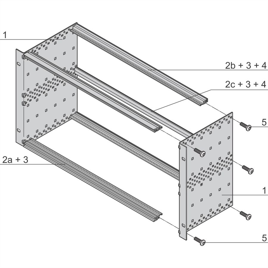 SCHROFF EuropacPRO 19" Subrack Kit for Backplane, Light, Unshielded, 6 U, 295 mm