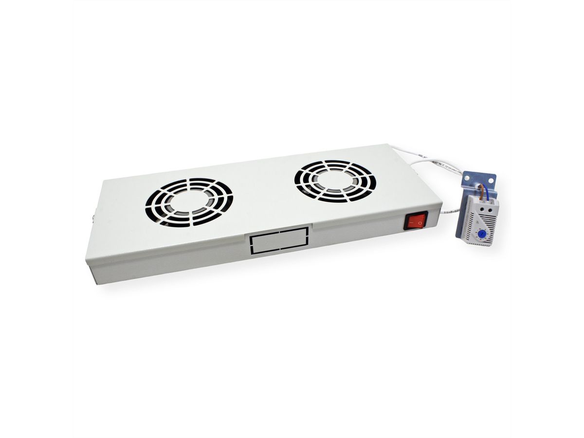 ROLINE 19-inch ventilatorunit 2 ventilatoren , Thermostaat grijs