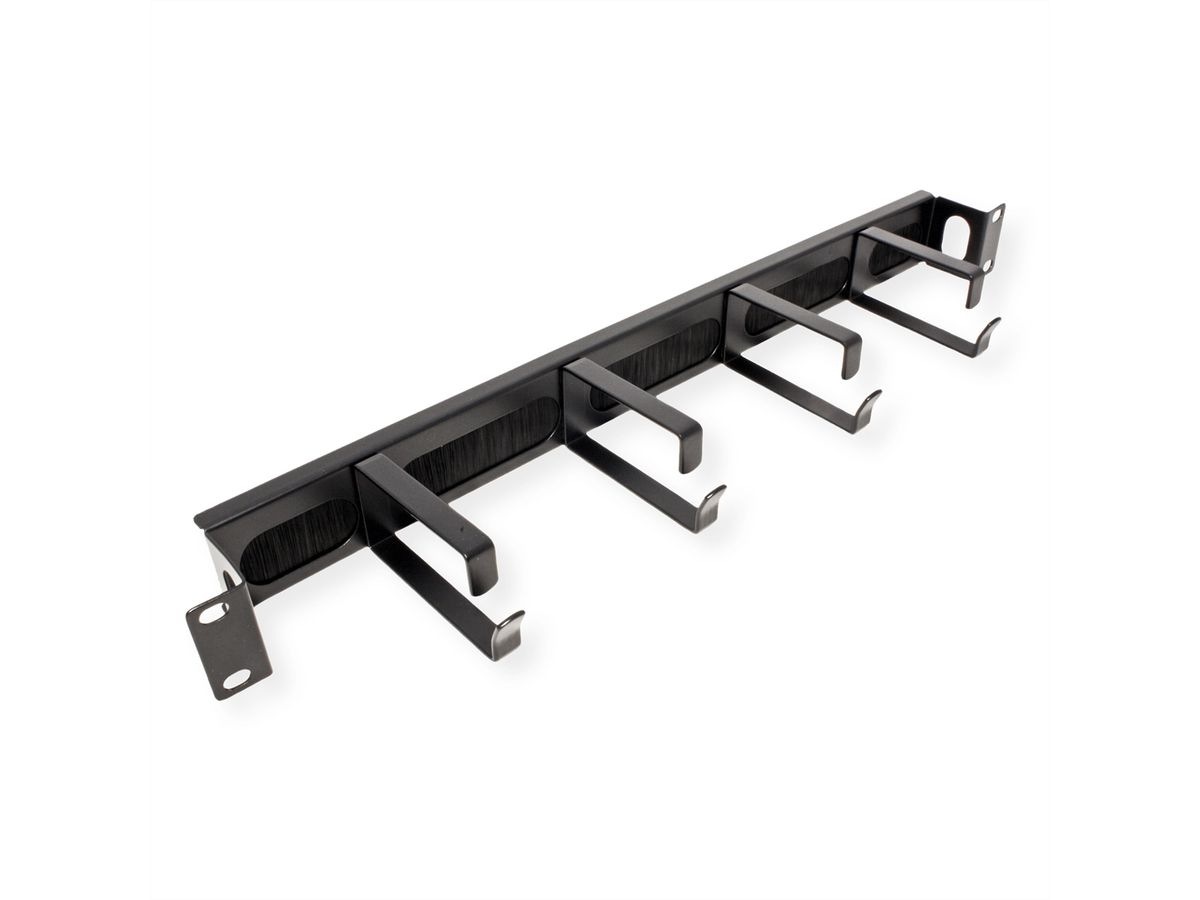 VALUE  19" frontpaneel, 4 ogen type G, kabeldoorvoer (borstel), zwart