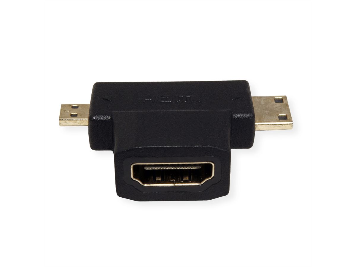 VALUE HDMI T-Adapter, HDMI  - HDMI Mini + HDMI Micro