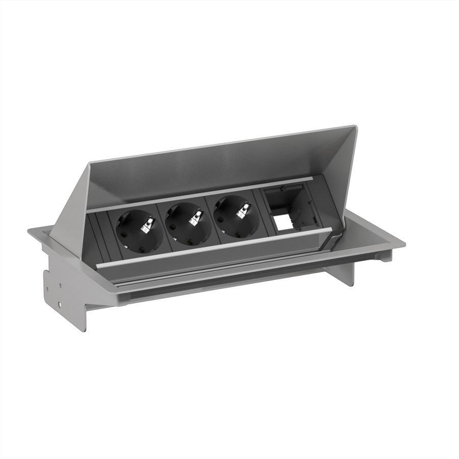 BACHMANN CONEO SET 3x earthing contact 1x ABD, silver