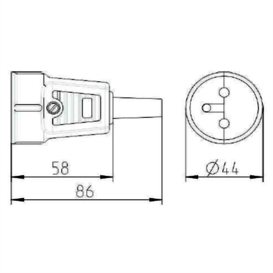 BACHMANN coupling with earthing pin, France Bend protection sleeve black