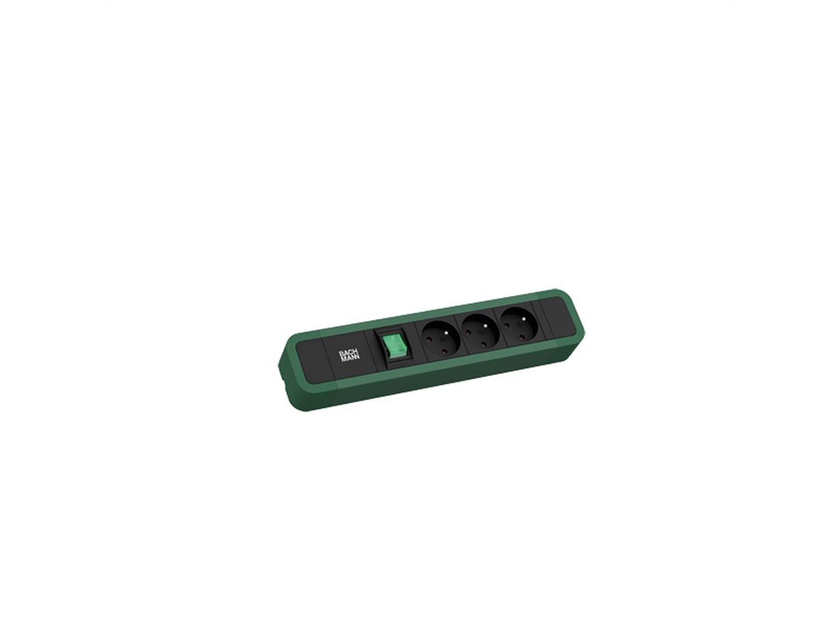 BACHMANN PRIMO 2 3xUTE 1xschakelaar 2,0m CEE7/7 RAL6028