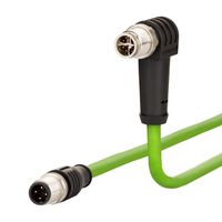 METZ CONNECT Verbindungsleitung M12 ST-M12 ST, 8-pol X-kodiert, gerade-gewinkelt, 5 m