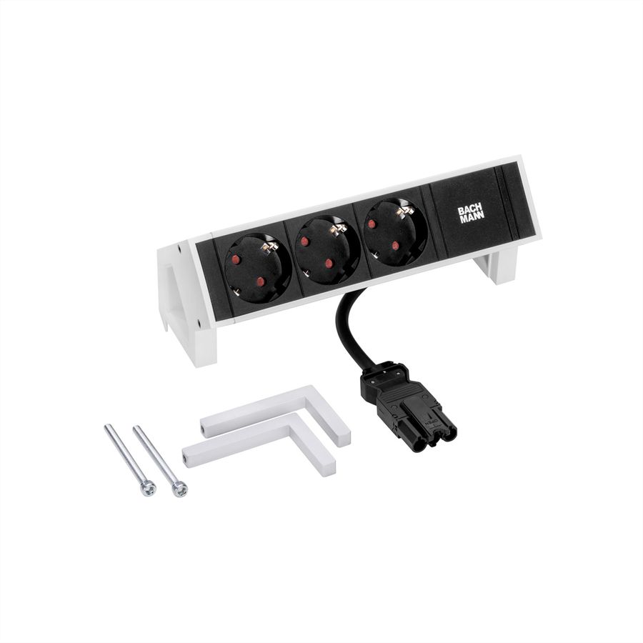 BACHMANN DESK2 3x earthing contact GST18, white