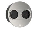 BACHMANN TWIST 2 1xCEE7/3 1xUSB A/C 22W 2.0m AEH stainless steel look round