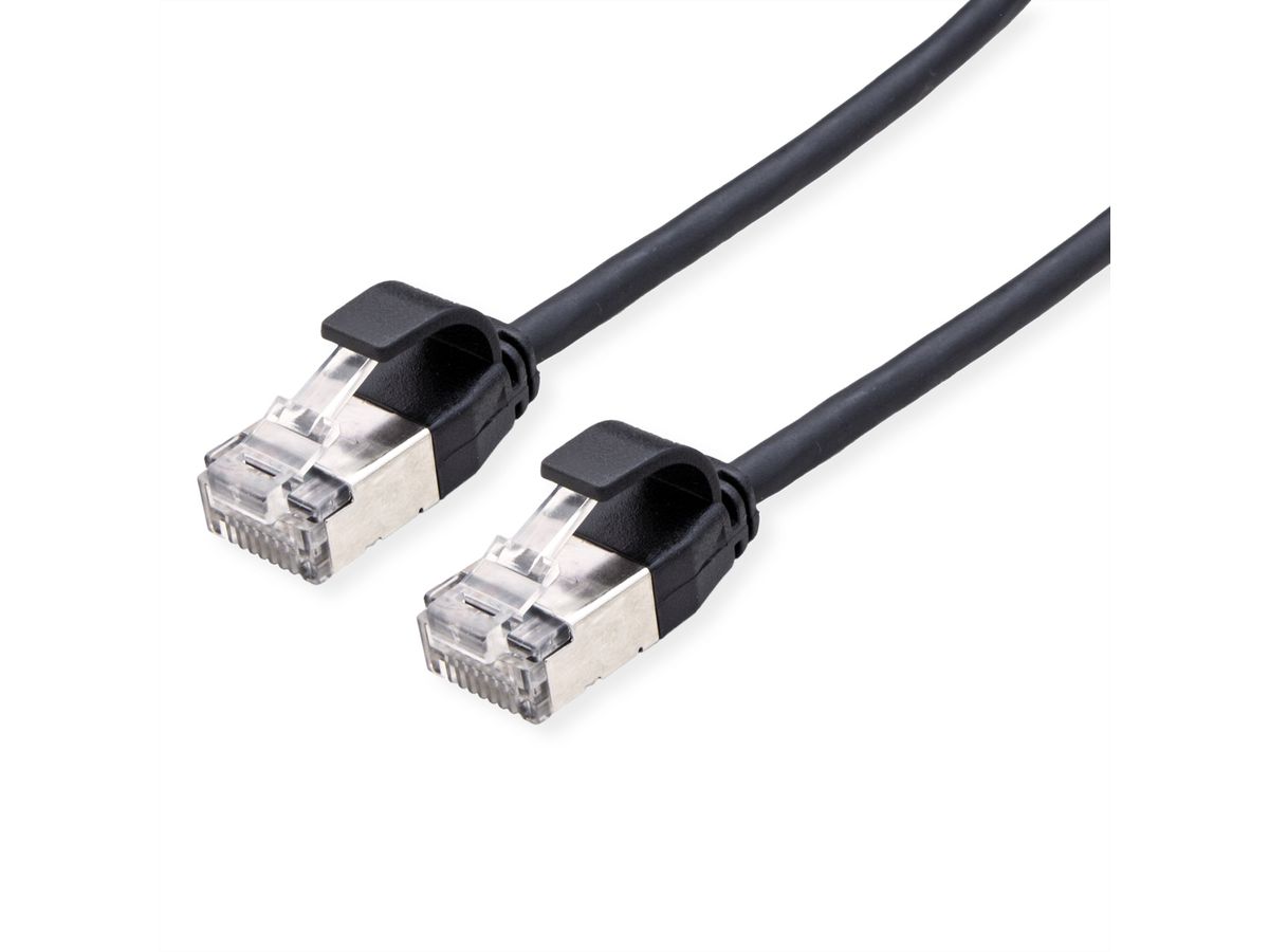 ROLINE F/UTP DataCenter Patchkabel Cat.6A (Class EA), LSOH, extra dun, zwart, 1 m