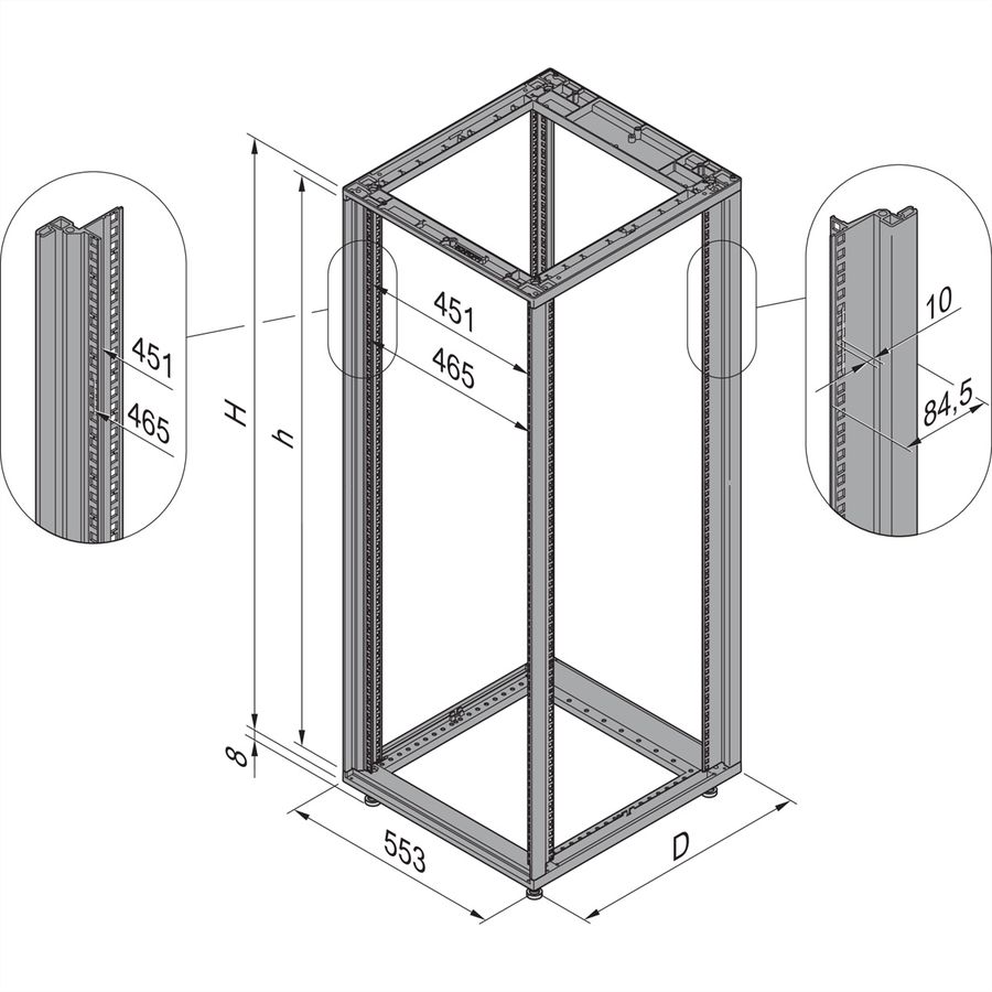 SCHROFF Novastar kastframe, Slim-Line, 34 U 553W 1000D