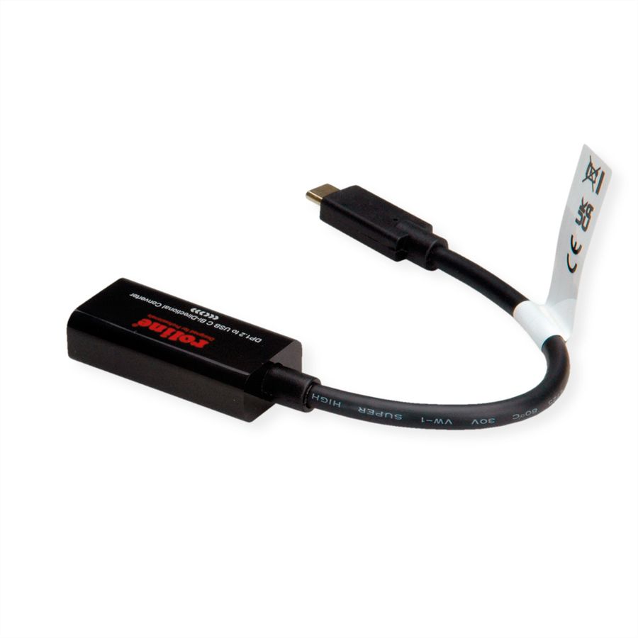 ROLINE Kabeladapter USB-C - DisplayPort, v1.2, bidirectionel, M/F, 0,2 m