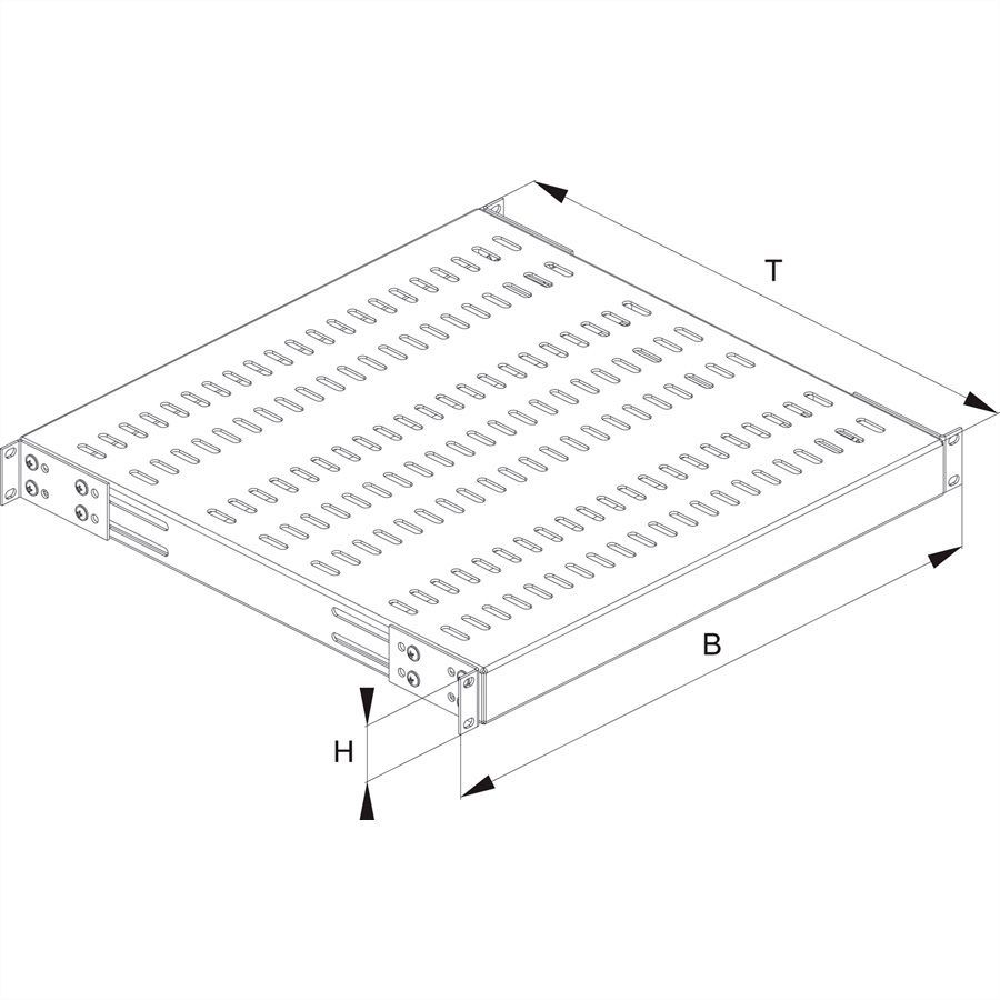 CONTEG 19"-Fachboden fest, 435 x 450 mm, 100kg