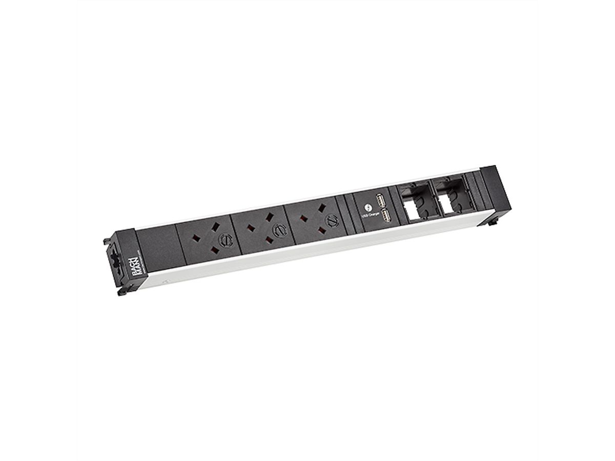 BACHMANN CONF 3xUK 3,15A 45°, USB Oplader 2xCM GST18 Verenigd Koninkrijk (UK)