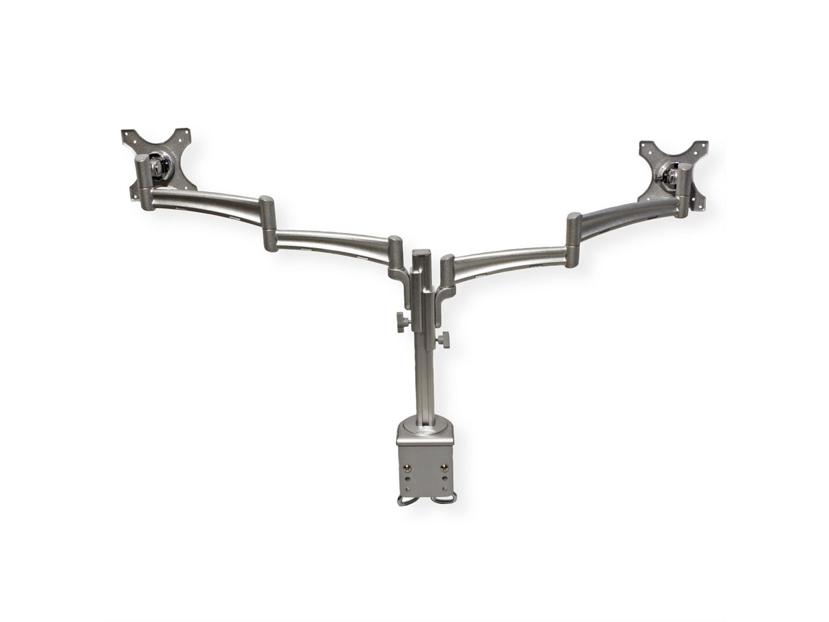 VALUE Dual LCD Monitor Arm, Desk Clamp, 4 Joints, height adjustable separately