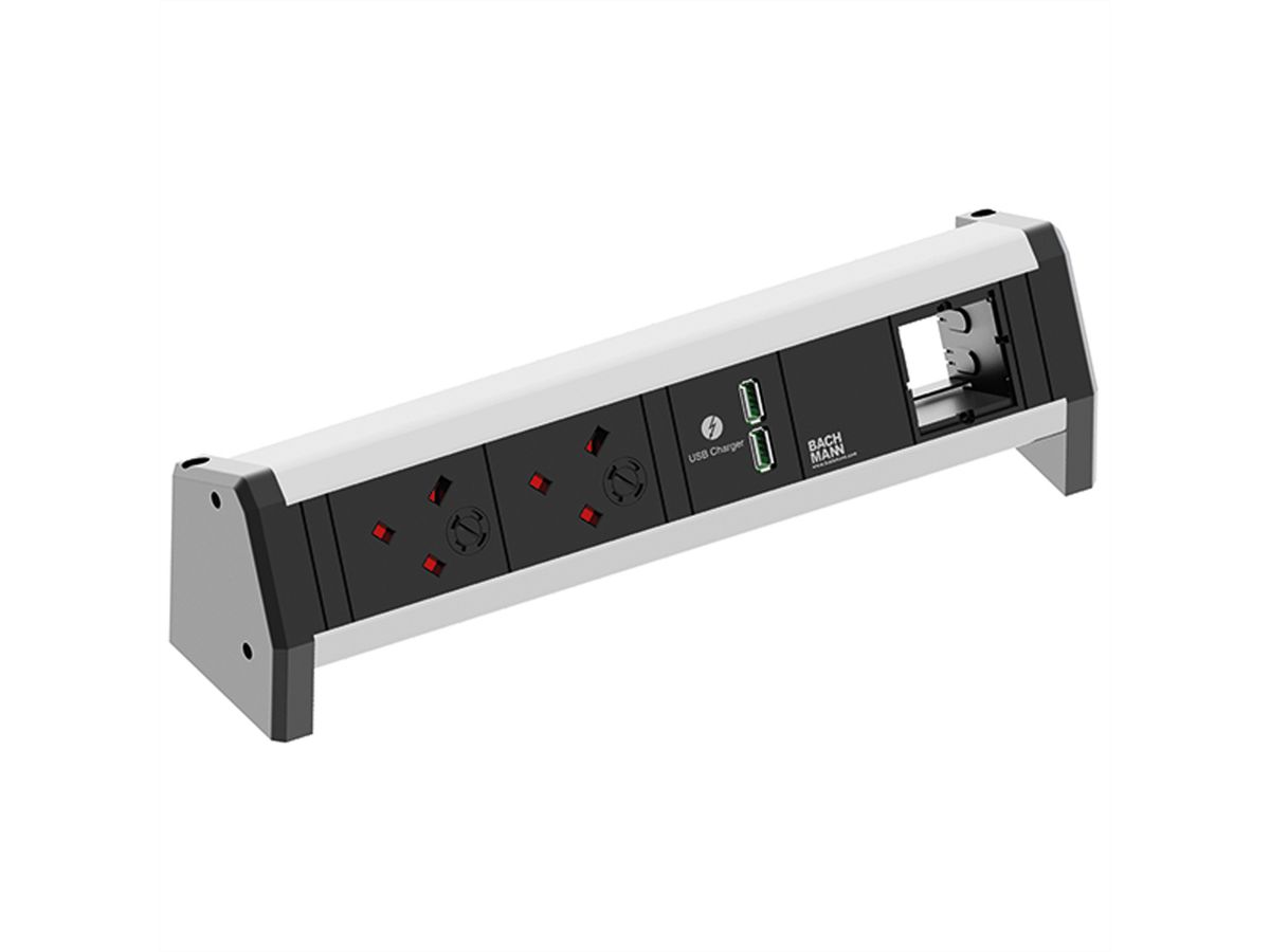 BACHMANN DESK 2xUK 3,15A USB Oplader, 1xCM GST18 Verenigd Koninkrijk (UK)