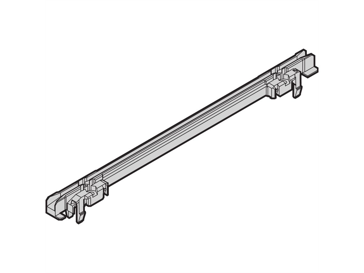 SCHROFF geleiderail standaard type, PC, 280 mm, 2 mm groefbreedte, meerdelig, rood/zilver, 10 stuks