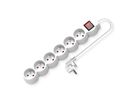 VALUE French Power Strip, 6-way, with illuminated Switch, white, 1.5 m