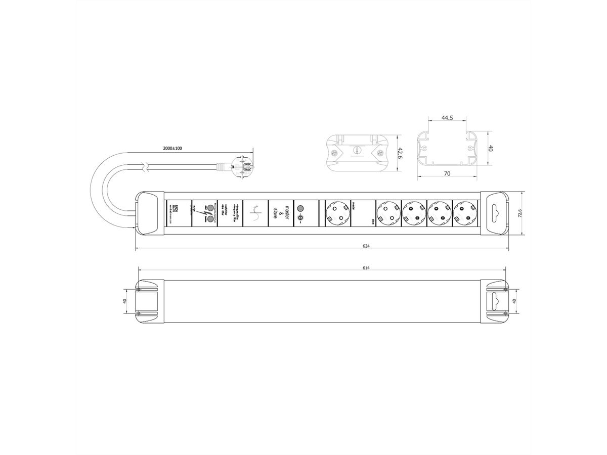 BACHMANN CONNECTUS 4+1xCEE7/3 M&S GVS power 2.0m CEE7/7