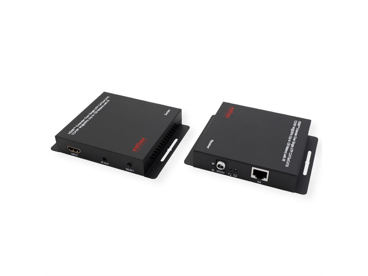 ROLINE HDMI verlenging, via IP, 4K30Hz, 120m, met IR