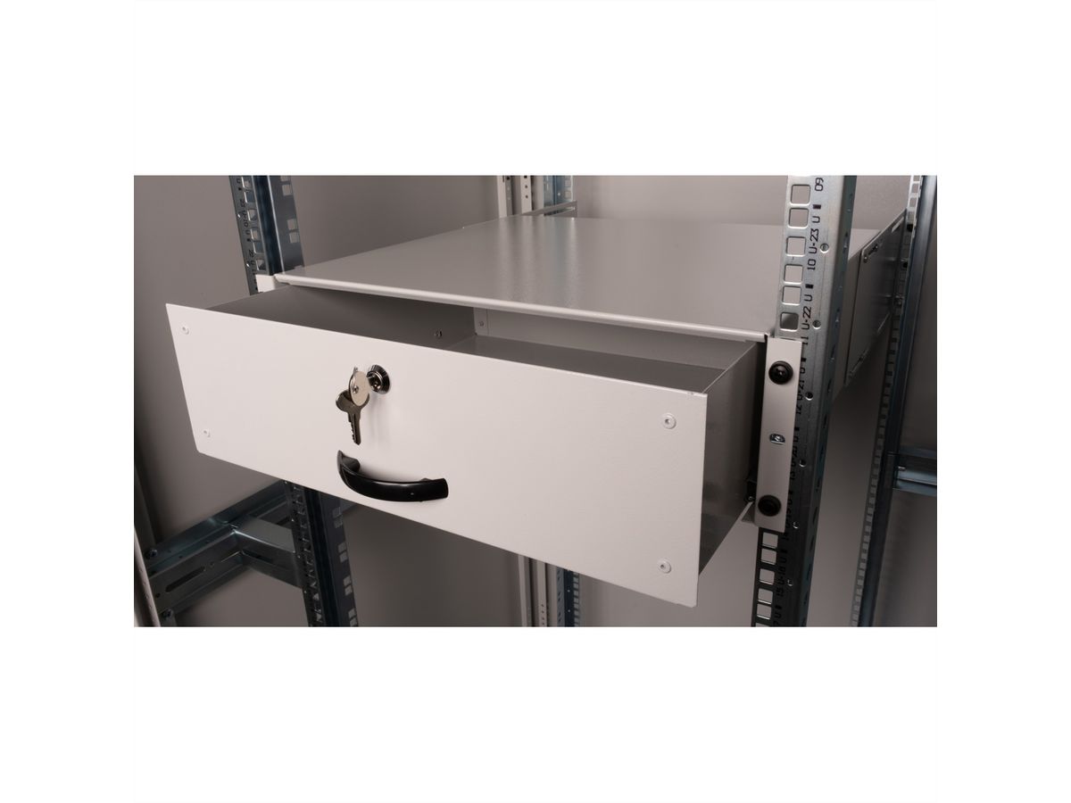 ROLINE 19-inch keyboard drawer 3 U, 400 T lockable grey