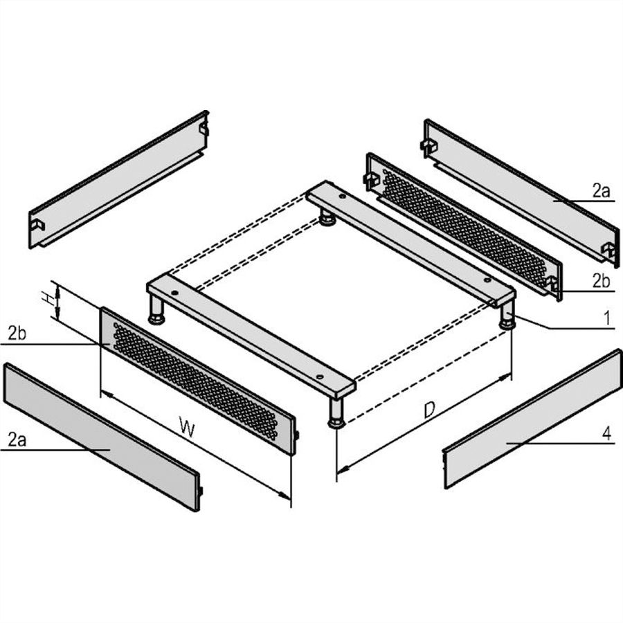 SCHROFF Varistar Base/Plinth Sides, Plain, 900D
