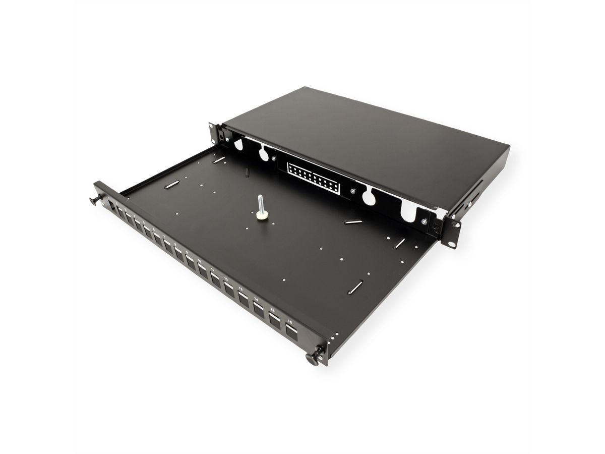 ROLINE 19'' rek voor keystone modules, 16P., voor glasvezel keystones, zwart
