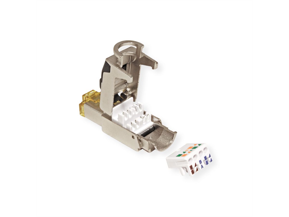 ROLINE veldmontage RJ45 connector Cat.6A (Klasse EA), STP, zilver