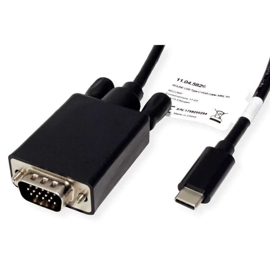 ROLINE USB Type C - VGA Cable, M/M, 1 m