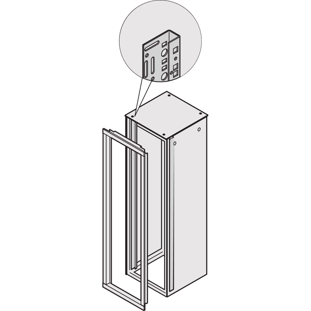 SCHROFF Varistar Deco Frame Adapter Bracket, 1800H 600W, RAL 7035