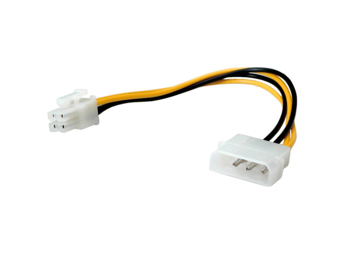 ROLINE Internal Power Cable, 4-pin HDD/ ATX12V-P4 4-pin Power, 0.15 m