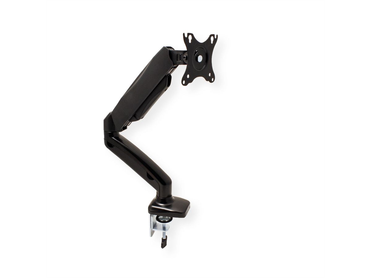 VALUE LCD Monitor Stand Pneumatic, Desk Clamp, Pivot, 5 Joints, black